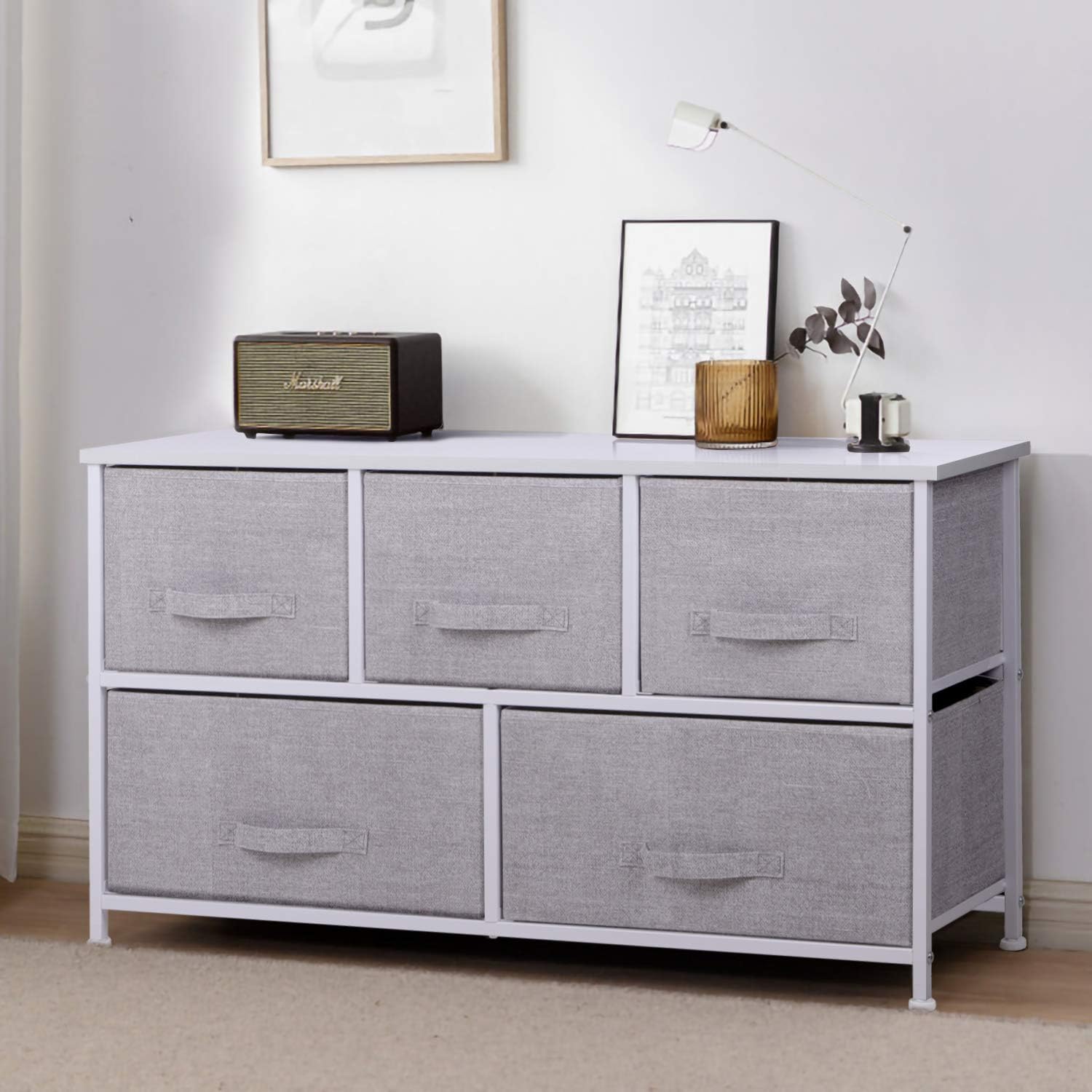 thumbnail interactive-video image 1 of Qurious_corner 9-Drawer Fabric Chest Dresser - Modern Bedroom Storage Cabinet 1 of 6