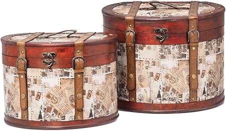 Conjunto de Caja de Sombreros 2 Maletas Sombrero Estilo Antiguo: Amazon.es: Hogar