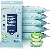 60 XL Shower Wipes – Body Wipes for Adults Bathing No Rinse – 6 Packs of 10 – Extra Moist Bath with Aloe & Vitamin E for Camping, Travel, Gym & Bedridden Care