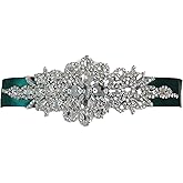 Ulalaza Women Prom Evening Dress Decorative Waistband Bridal Crystal Sashes Wedding Belt Sash with Rhinestones