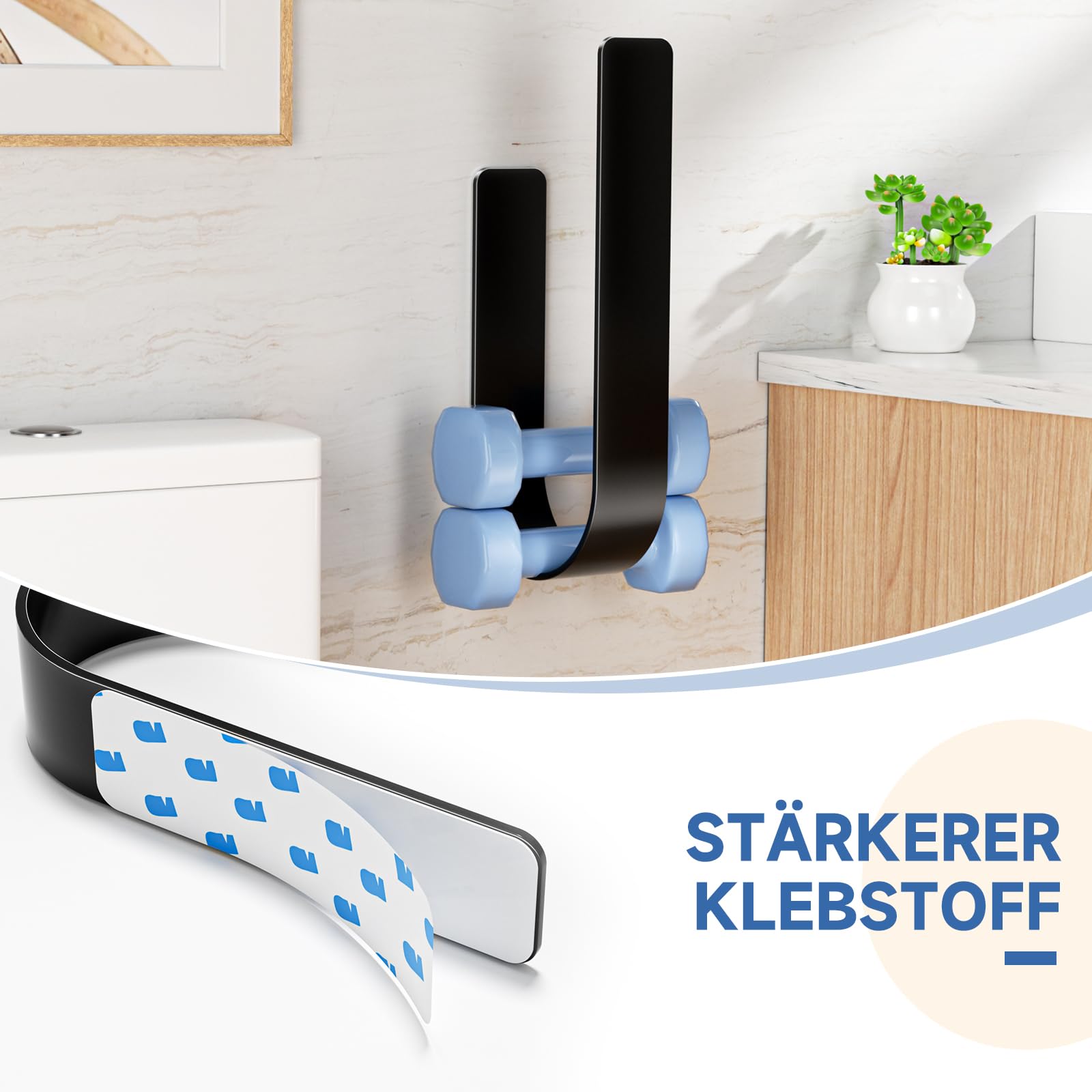 Toilettenpapier Aufbewahrung Schwarz, Selbstklebender Klopapier Aufbewahrung, Toilettenpapierhalter Ohne Bohren, Klorollenaufbewahrung Für 3 Rollen, Ersatzrollenhalter Toilettenpapier 4