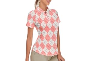 SONEVEN Women's Golf Shirt Short Sleeve Tennis Shirt Quarter Zip Golf Pullover Golf Polo Shirts Argyle Tops