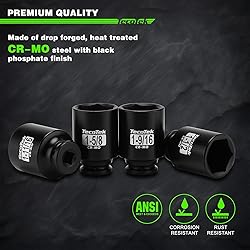TecoTek 1/2" Drive Deep 6-Point Impact Socket