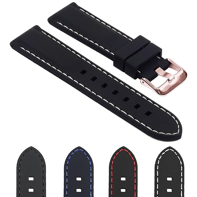Rubber Diver Mens Watch Band - Quick Release Strap 20mm