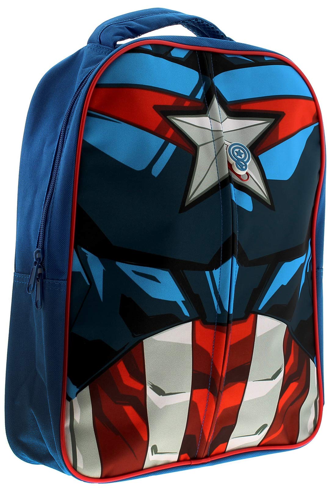 Captain America Torso Large Arch Zip Backpack Blue