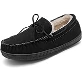 DREAM PAIRS Men's Moccasin Slippers Fuzzy Plush House Shoes Indoor Outdoor Fleece Lining Loafers