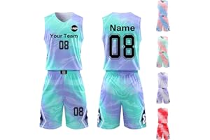 Macchiole Personalized Basketball Jersey for Kids Youths Adults Custom Basketball Jerseys Set with Any Name Number Team Logo
