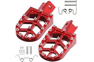 RZEOZU CNC Wider Anti-slip Mini Bike Foot Pegs Kit Replacement for Coleman CT200U CT200U-EX BT200X CT100U CC100X Minibike CRF XR 50 70 110 125 Pit Dirt Bike Motorcycle Parts Accessories Aluminum Red