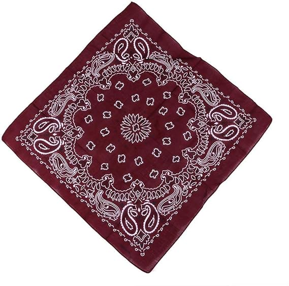 14 Bandane Colorate Paisley - Foulard Di Cotone Per Uomo, Donna E Bambini 55x55cm