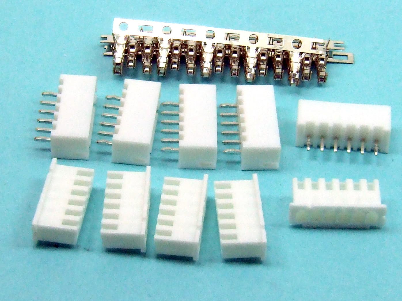 POPESQ® 5 pcs. x Socket with Plug with Crimpcontacts 2.54mm 6 way Straight KB254#A2322