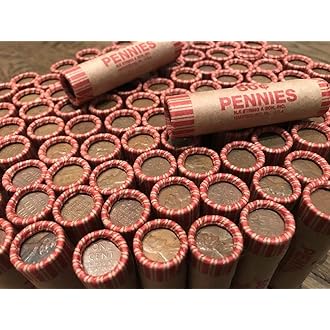 Unsearched Wheat Penny Roll w/Silver Mercury Dime End Old Us Coin Shotgun Lot Mixed Years Circulated Vintage Collector - View 8