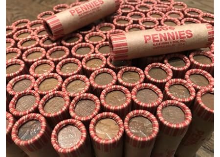 50 Wheat Pennies (Unsearched Shotgun Roll) - Mixed Years Circulated Good or Better.