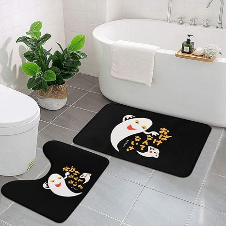 Amazon トイレマット 足ふきマット ねないこ だれだ 2点セット バスマット 足元マット 吸水 おしゃれ 洗える 滑り止め U型 トイレ用マット 大判 トイレカーペット お風呂マット 洗面所マット 浴室 台所 屋内屋外用 玄関マット オンライン通販