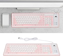 Atzuofan USB Wired Silicone Keyboard, Portable