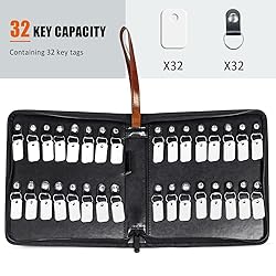 Portable Zippered Key Case, Leather Key Organizer
