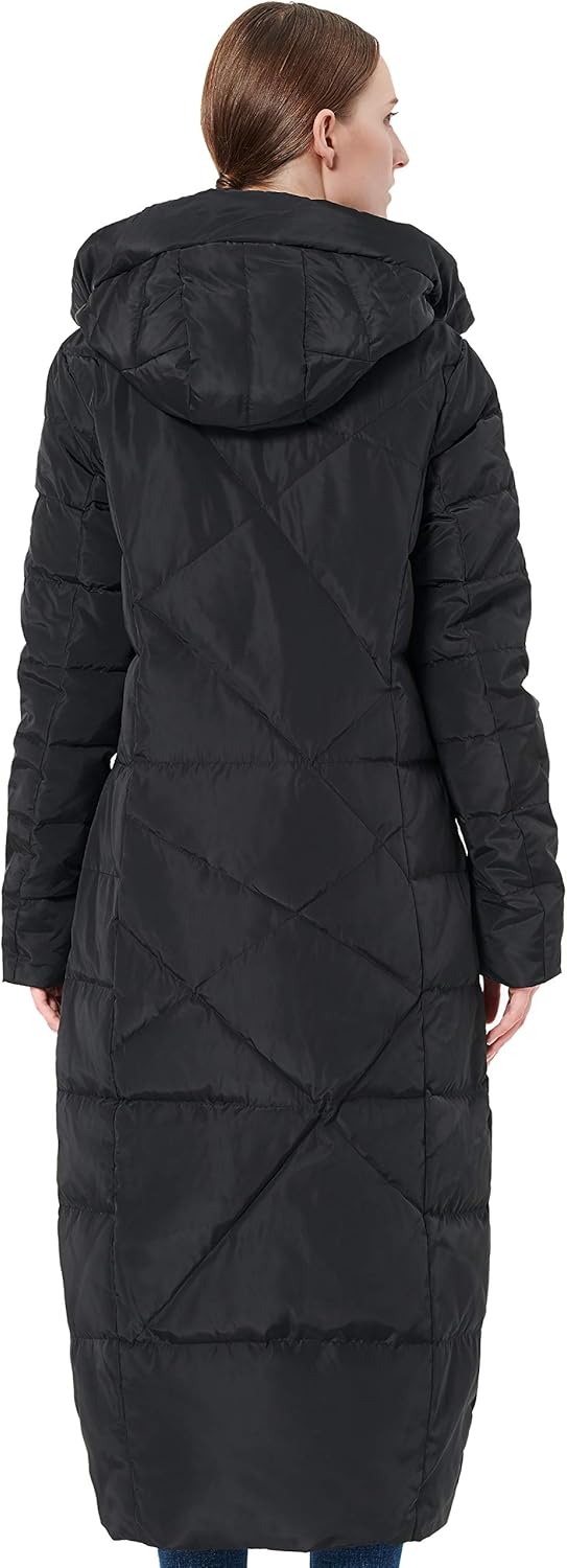 Orolay Women's Puffer Down Coat Winter Maxi Jacket with Hood: Clothing