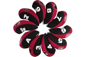 Andux Number Print Golf Iron Club Head Covers with Transparent Window 10pcs/Set