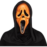 Fun World Orange Fluorescent Ghost Face Mask
