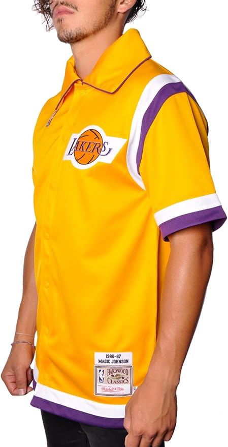 mitchell and ness lakers shooting shirt