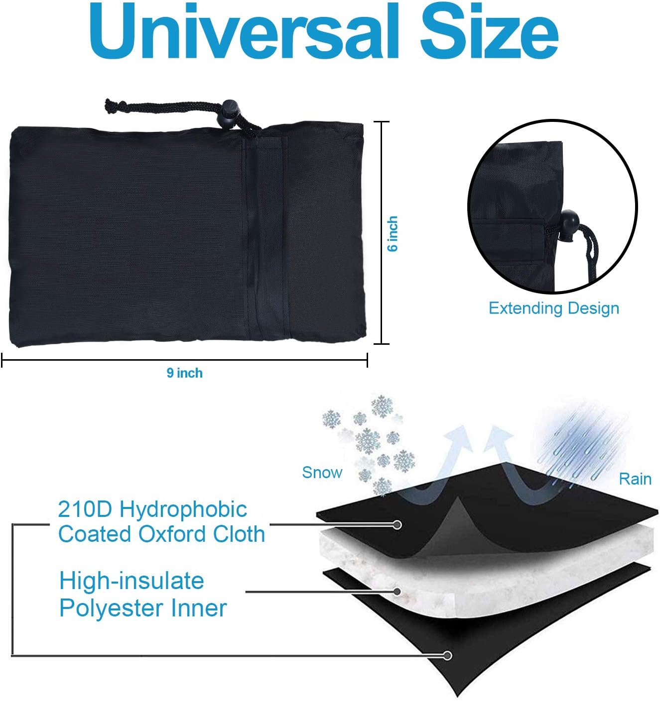 HOMMAND Outdoor Faucet Cover for Winter, 3 Pack Thickened Anti-Frozen Waterproof Outdoor Faucet Protector, 9" H x 6" W (Universal) : Garden & Outdoor