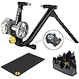 Saris Fluid2 Indoor Bike Trainer, Smart Equipped Option, Fits Road and Mountain Bikes, Compatible with Zwift App with Wheel Rising Block & Trainer Mat