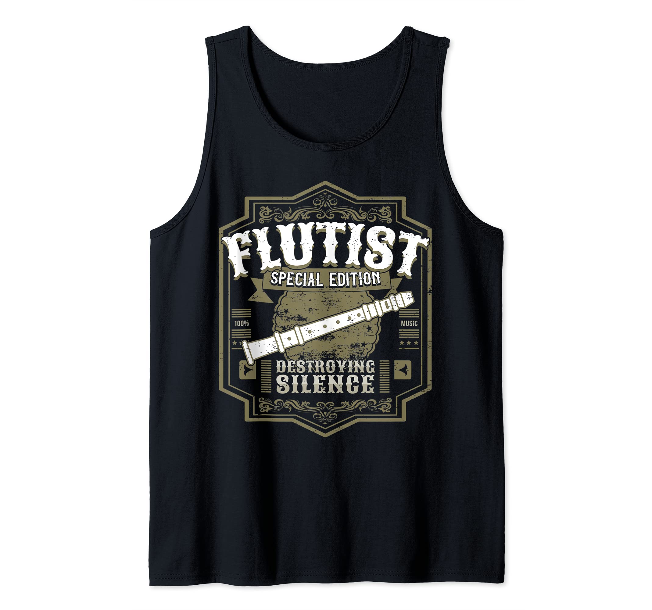 Cool Flute Player Vintage Design Flutist Tank Top