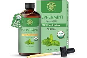 Carno Calm Organic Peppermint Essential Oil 50ml – 100% Pure Peppermint Oil | Therapeutic Grade Organic Mint Oil | for Skin, 