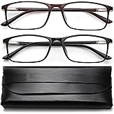 YTDBNS Reading Glasses for Men and Women, Blue Light Blocking Readers, Classic Rectangular Computer Glasses