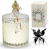 VIONAMI Luxury Scented Candle Gift – Black Bat Rare Flower Fragrance in Elegant Glass Jar, Decorative Soy Candles Gifts for Women, Long-Lasting 80 Hr, 14.8 oz, Luxury Candles for Women
