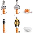 Light Bulb Changer Attachment Kit // Light Bulb Grabber Fits All Extension Poles with Standard ACME Thread with Suction Cup, Light Bulb Removal Tool, Microfiber Cloth and Basket (Pole Sold Separately)