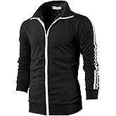 H2H Mens Active Slim Fit Track Lightweight Jacket Zip-up Long Sleeve