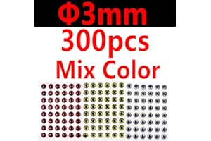 wifreo 300PCS 3D Bionic Fish Eyes Fly Tying Material Lure Eyes 2mm 3mm 4mm 5mm 6mm 7mm 8mm 9mm 10mm