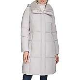 Cole Haan Women's Shimmer Nylon Faux Rabbit Lined Collar Quilted Jacket