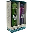 ThermoFlask Stainless Steel Water Bottle, 40 oz, 2-Pack (Purple/Green Brushed)