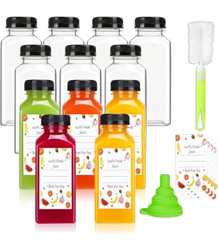 Botellas Nevera Pequeñas Botellas De Jugo Reutilizables WenYa - 12 Unidades 150ml Con Tapas Antifugas - Para Bebidas Caseras Botellas Plástico