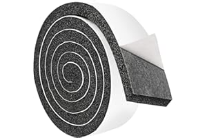 YIJUHOU 2 Rolls 2 Inch W 1/2 Inch T Weather Stripping Air Conditioner Open Cell Foam Seal Tape, Window Insulation High Resilience Seal Strip for Doors Window,Total 11FT