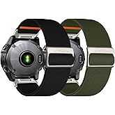 Chinber 26mm Nylon Stretchy Band for Garmin Fenix 6x/5x/7x Band, Soft Adjustable Smartwatch Bands for Garmin Fenix 5X Plus, Fenix 6X Pro,Fenix 3,Fenix 3 HR, Descent MK1/Mk2/ Mk2S,Enduro/Enduro 2