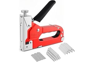 Staple Gun 3 in 1 Heavy Duty Manual Brad Nailer Power with 1200 Staples Adjustable Upholstery Stapler Gun for Wood, Crafts, C