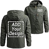 QSHome Windbreaker Jackets for Men Custom Logo Workwear Personalized Lightweight Zip Outdoor Rain Coat