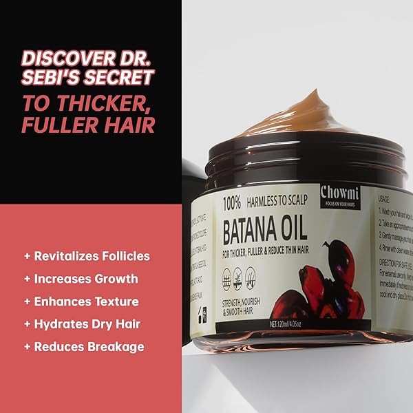CHOWMI PURE RAW BATANA OIL FOR HAIR GROWTH – UNREFINED DR. SEBI FORMULA FROM HONDURAS – PROMOTES HAIR THICKNESS FOR MEN & WOMEN