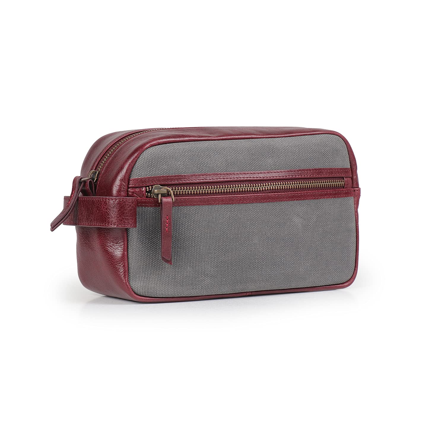 Londo Genuine Leather Travel Toiletry, Makeup, Shaving Organizer Bag - Dopp Kits - Unisex (Maroon)