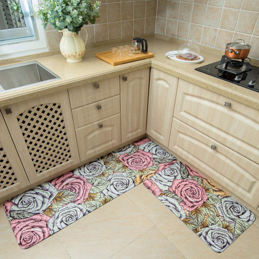 2 Piezas Alfombra Cocina Antideslizante Absorbent Lavable 40 * 60 + 40