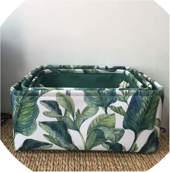 Cesta de Almacenamiento Plegable con diseño de Hojas Tropicales y