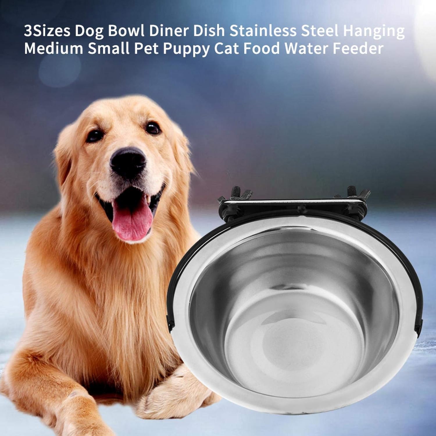 bol attaché cage chien ◈ Fydun Hanging Pet Cage Bowls for Dogs and Cats Stainless Steel Diner Pet Bird Cat Dog Food Water Bowl Hanger(XL) - Image 5