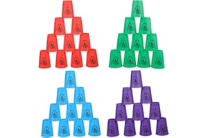 yeesport Sport Stacking Cups, 48pcs Sports Stacking Cups Sport Training Games for Travel Party Challenge Competition Gift for Kids and Adults (Blue+Green+Orange+Purple)