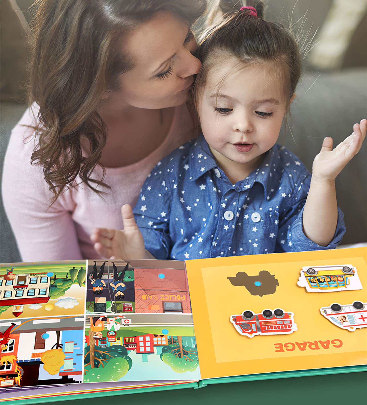 4 Pack DIY Busy Book for Toddlers, Montessori Busy Book for Kids to Develop Learning Skills, Quiet Book, Animal Vehicle Number Fruit Preschool Learning Activities Learning & Education Toys