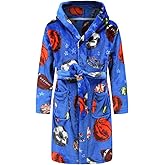E.W Apparel Boys Fleece Robe Girls Hooded Bathrobe Toddlers Soft Fuzzy Robe for Kids