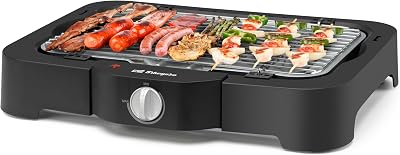 BCT 5000 Barbacoa Eléctrica, Acero Inoxidable, 2300W, 51,2 x 33 x 13,6 cm, Regulador de Temperatura, Rejilla Extraíble