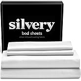 Silvery Silver Infused Bed Sheets Set - Award-Winning Self-Cooling Fabric with Self-Cleaning Silvery Technology™ That Stays Fresh 3X Longer for Hygienic Sleep (White, Queen)