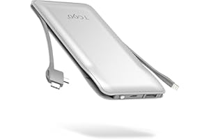 TG90° Cellphone Portable Charger with Built in Lightning and Android Cables Power Bank 10000mah External Battery Packs, USB-C Portable Battery Backup Charger Compatible with iPhone and Android Phones